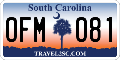 SC license plate OFM081