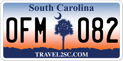 SC license plate OFM082