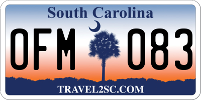 SC license plate OFM083