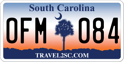 SC license plate OFM084