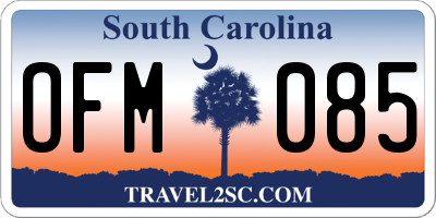 SC license plate OFM085