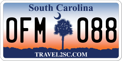 SC license plate OFM088