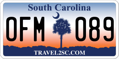 SC license plate OFM089