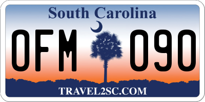 SC license plate OFM090
