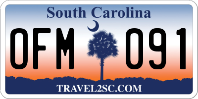 SC license plate OFM091