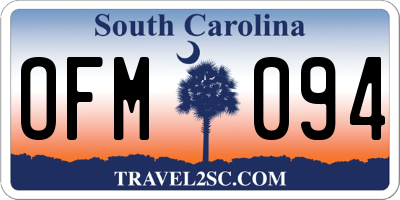 SC license plate OFM094
