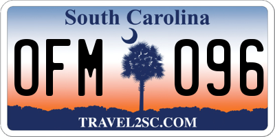 SC license plate OFM096