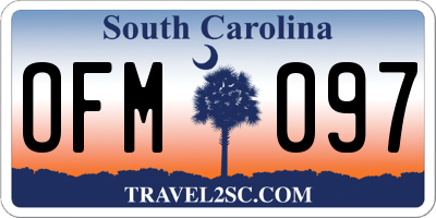SC license plate OFM097