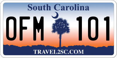 SC license plate OFM101