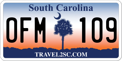 SC license plate OFM109