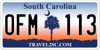 SC license plate OFM113