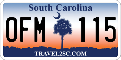 SC license plate OFM115