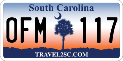 SC license plate OFM117
