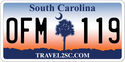 SC license plate OFM119