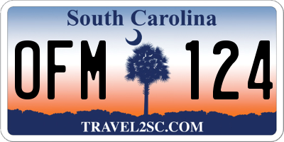 SC license plate OFM124