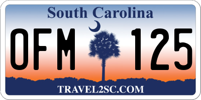 SC license plate OFM125