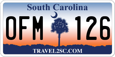 SC license plate OFM126