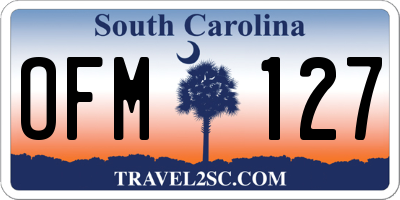 SC license plate OFM127