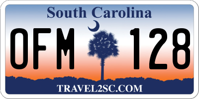 SC license plate OFM128