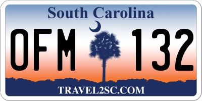 SC license plate OFM132