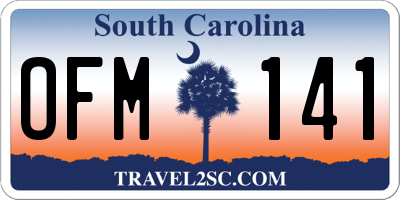 SC license plate OFM141
