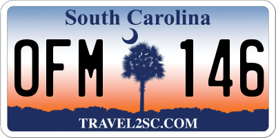 SC license plate OFM146