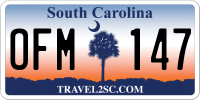 SC license plate OFM147