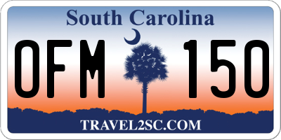 SC license plate OFM150