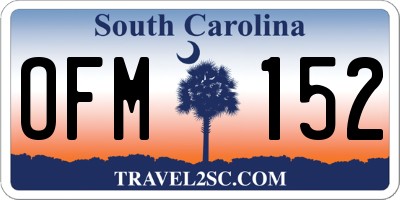 SC license plate OFM152