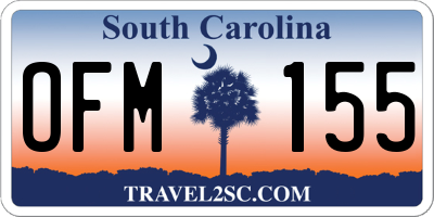 SC license plate OFM155