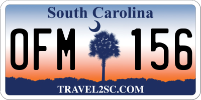 SC license plate OFM156