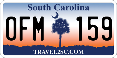 SC license plate OFM159