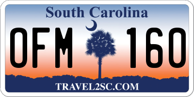 SC license plate OFM160