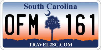 SC license plate OFM161