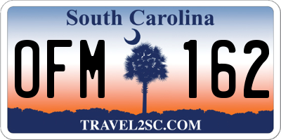 SC license plate OFM162