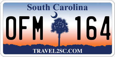 SC license plate OFM164