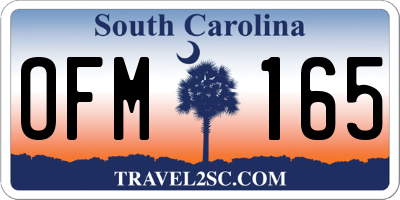 SC license plate OFM165