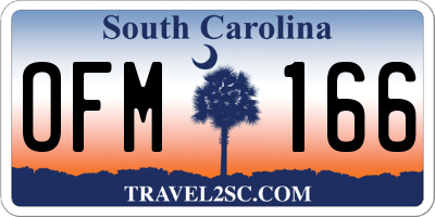 SC license plate OFM166
