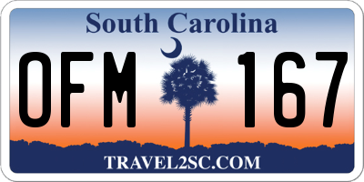 SC license plate OFM167