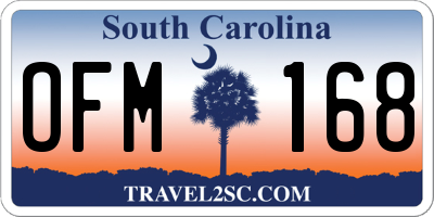 SC license plate OFM168