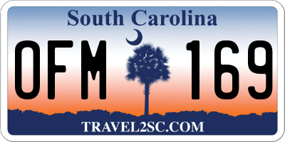 SC license plate OFM169