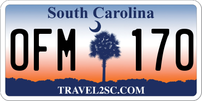 SC license plate OFM170