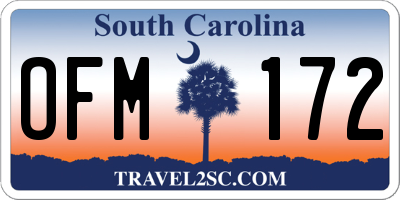 SC license plate OFM172