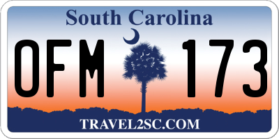SC license plate OFM173