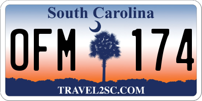 SC license plate OFM174