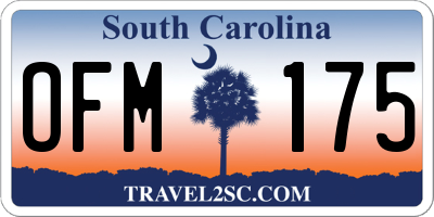 SC license plate OFM175