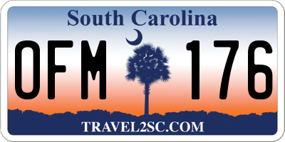 SC license plate OFM176
