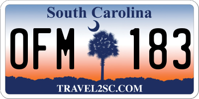SC license plate OFM183