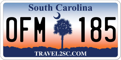 SC license plate OFM185