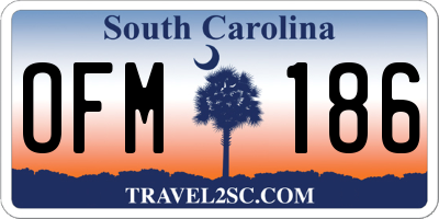 SC license plate OFM186